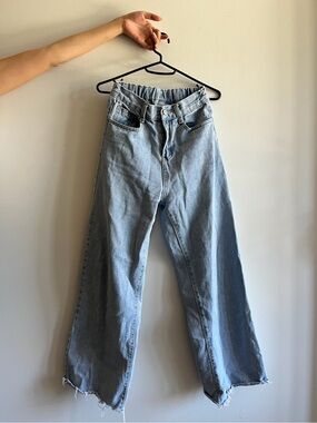 Light Wash High-Waist Wide Leg Jeans
